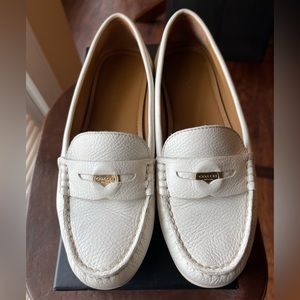 COPY - Women Coach Penny Pebble Grain Leather Loafers Sz 7M, Color: Chalk (not …